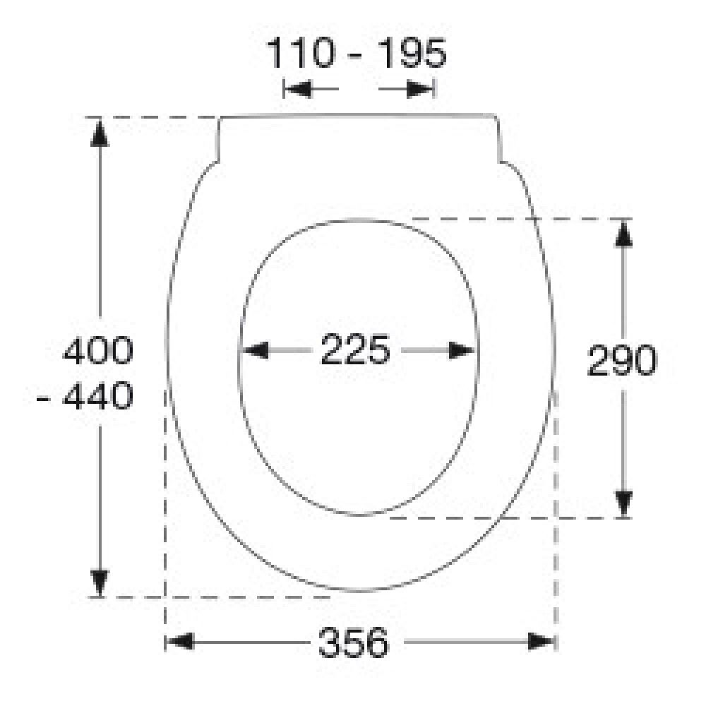 WC-istuinkansi Pressalit Fountain Soft Close Musta 35,6 x 44 cm
