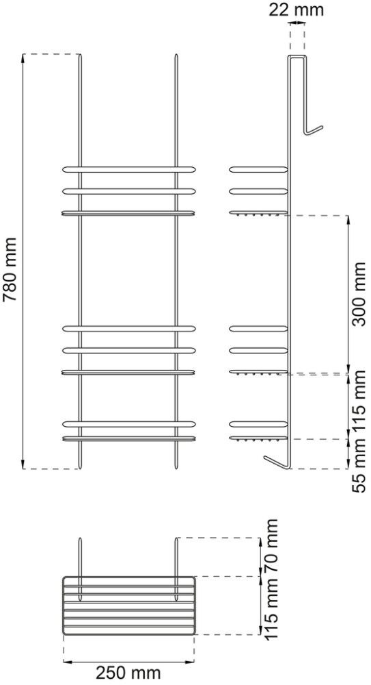 Suihkuhylly Habo Lotus Kromi