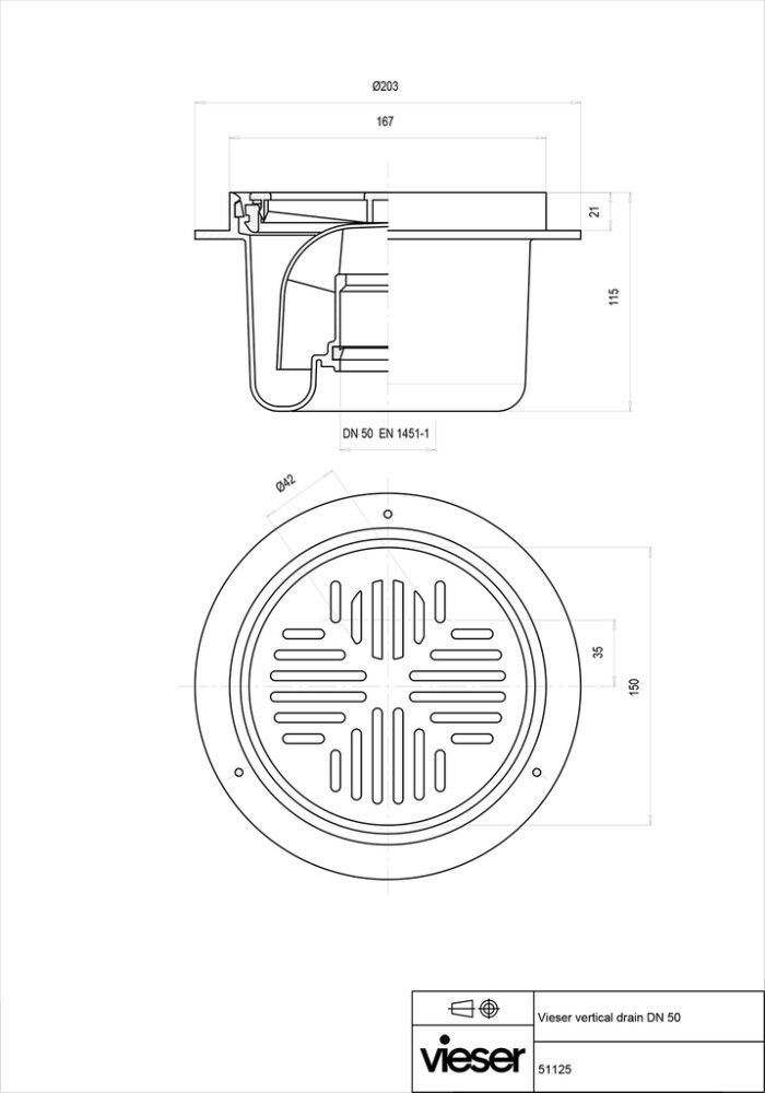 Pystykaivo Vieser DN50