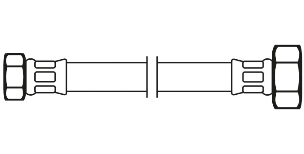 Asennusletku kiinnikkeellä 3/8 "x 1/2" 100 cm