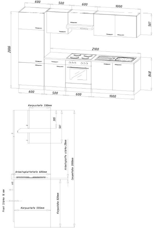 Valmiskeittiö Respekta KB270BGEC 2,7 m