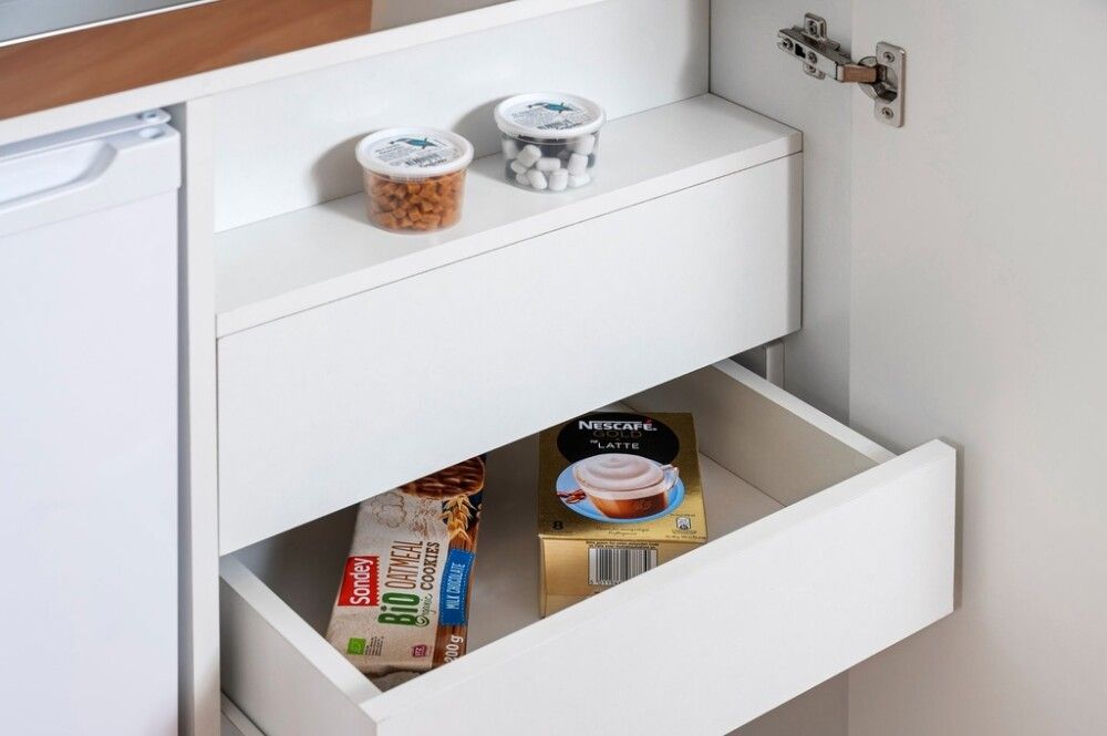 Kaappikeittiö Respekta 1,04 m keraamisella liedellä valkoinen