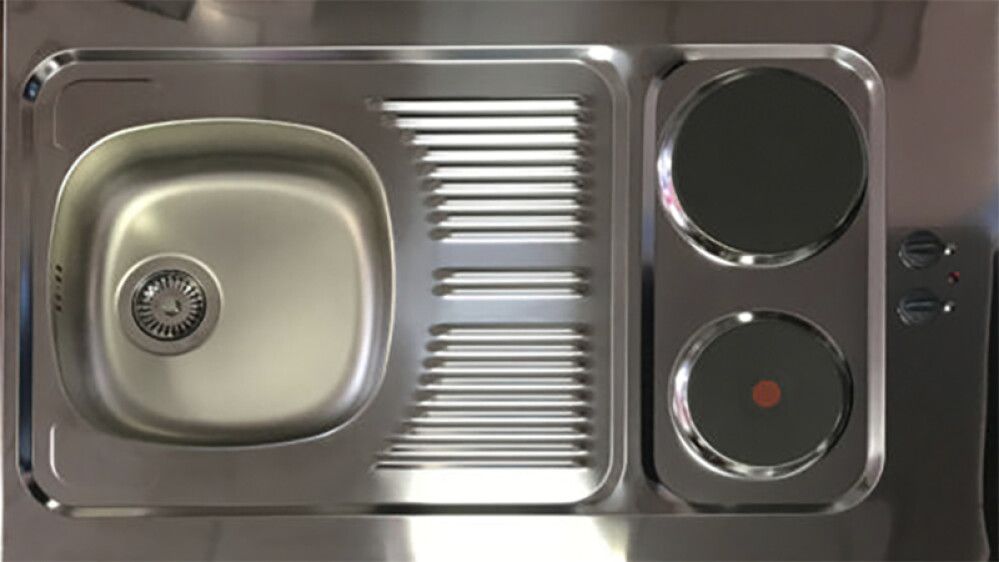 Kaappikeittiö Respekta 1,04 m keraamisella liedellä valkoinen