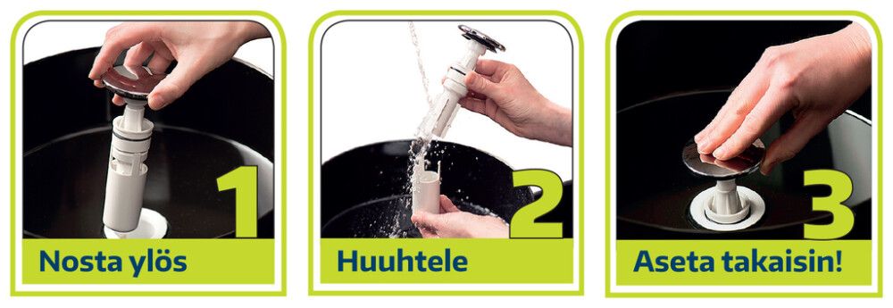 Vesilukko Prevex Easyclean pop-up kromi 32/40 mm