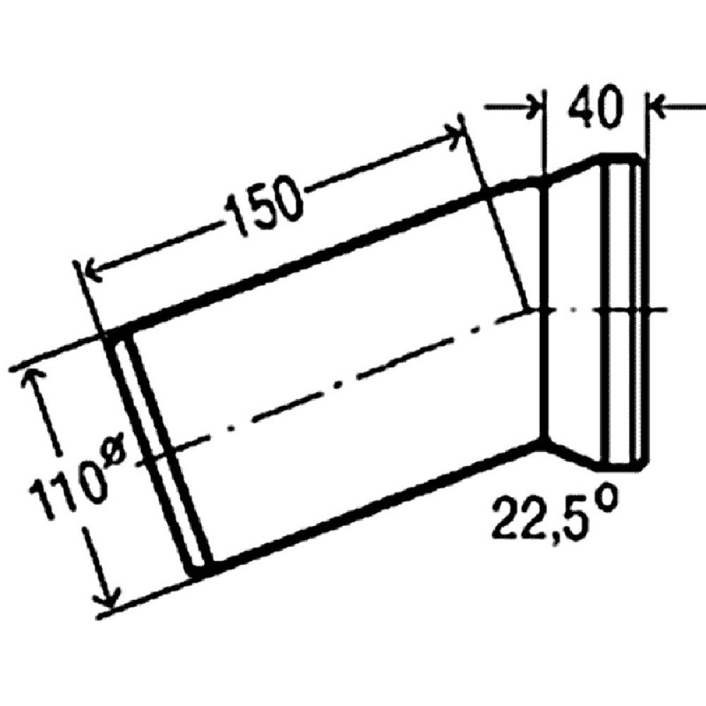WC-yhdysputki 110 mm, 22 °, P-lukko