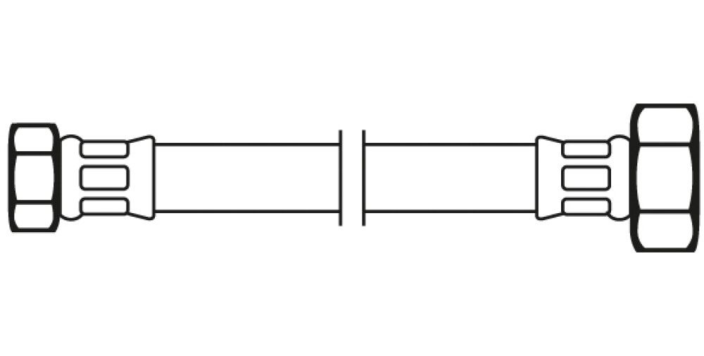 Asennusletku 3/8" x 1/2" 50 cm