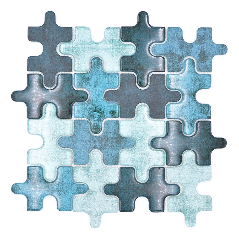 Mosaiikkilaatta Palapeli Crystal Mix XCM PT03G Vihreä 29,8 x 29,8 cm