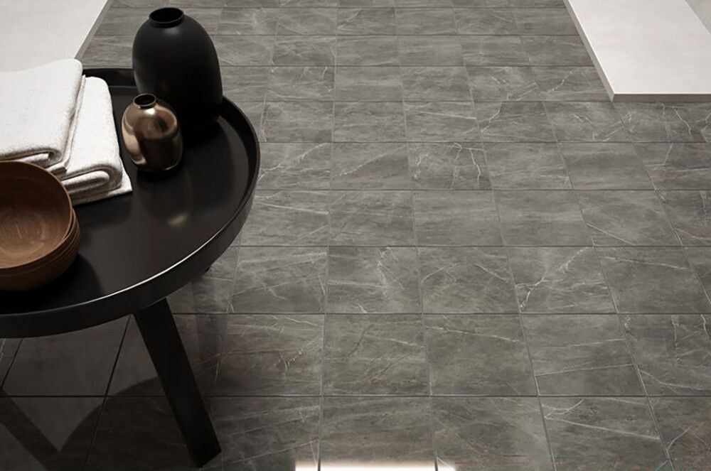 Lattialaatta Corso Italia Bergen Marmor mattaharmaa 15 x 15 cm