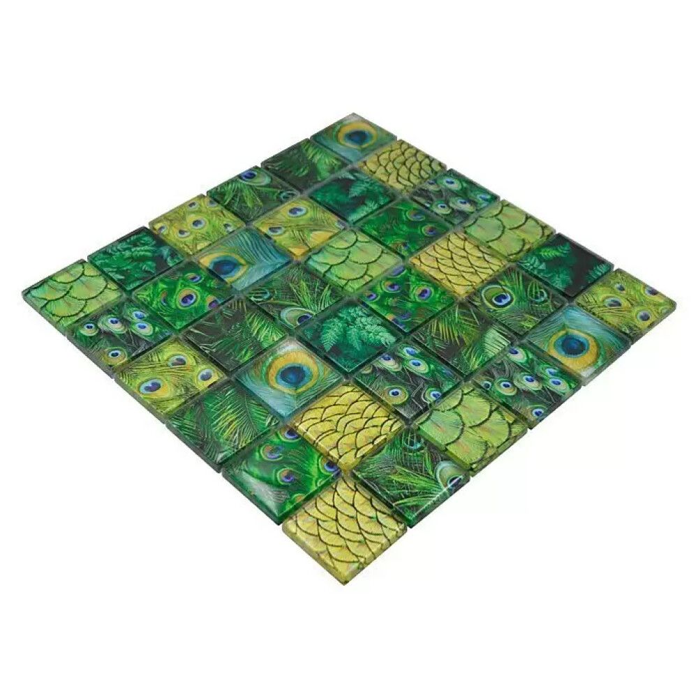 Mosaiikkilaatta Crystal Wildlife XCM WL88 Vihreä 29,8 x 29,8 cm