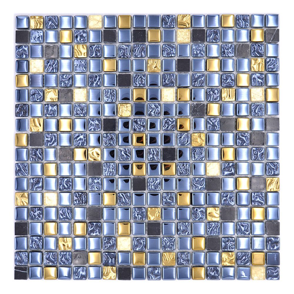 Mosaiikkilaatta Crystal Mix XCM M650 Musta/Kulta 30 x 30 cm