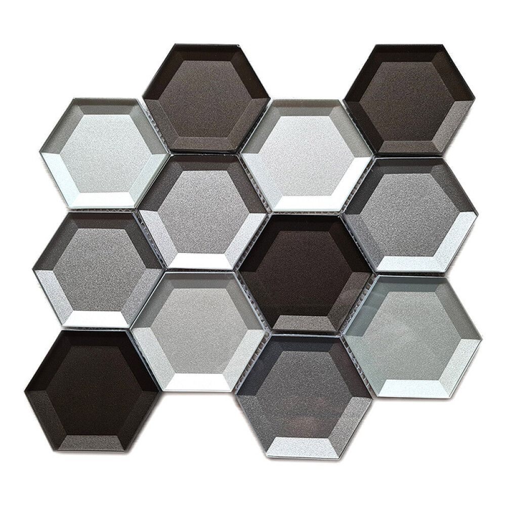 Mosaiikkilaatta Hexagon Crystal XBH HX159 22,5 x 26,5 cm Ruskea/Valkoinen