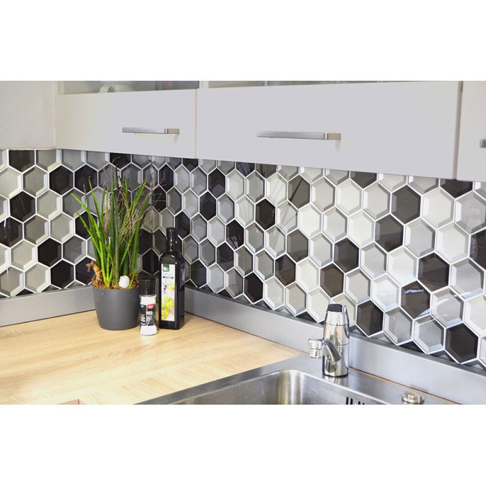 Mosaiikkilaatta Hexagon Crystal XBH HX159 22,5 x 26,5 cm Ruskea/Valkoinen