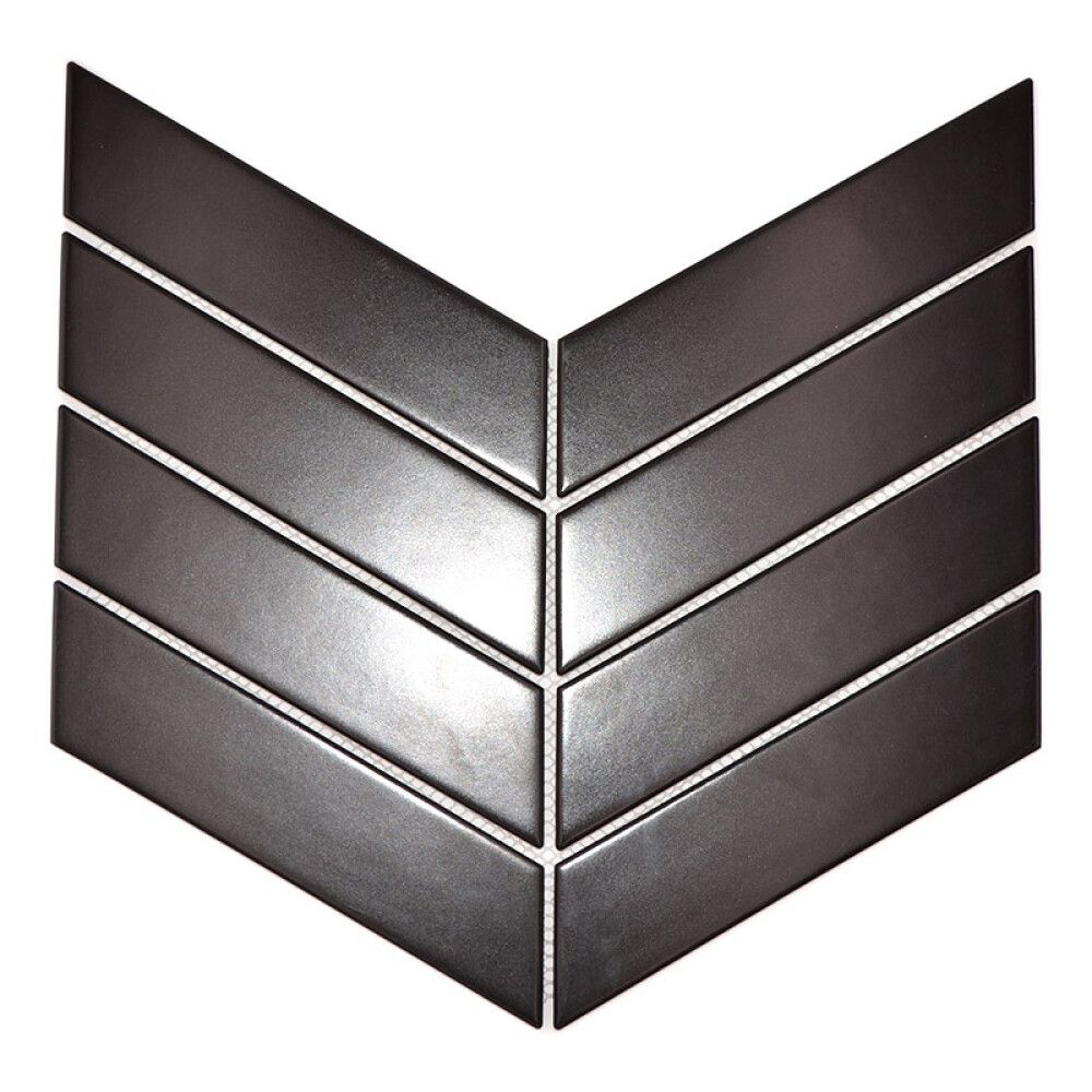 Mosaiikkilaatta Chevron Uni CHEV 09 Musta 31,8 x 22,4 cm