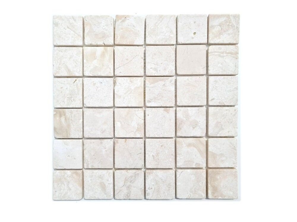 Mosaiikkilaatta Fliesen Quadrat Uni vaalea matta marmori 30,5 x 30,5 cm