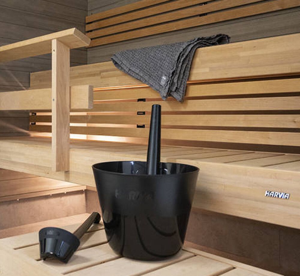 Saunakiulu + löylykauha Harvia Click musta 7 l