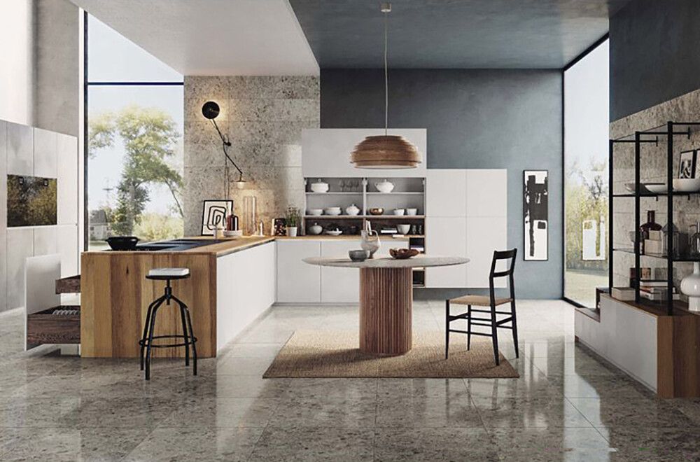 Lattialaatta Corso Italia Marble Mix kiiltävä harmaa 30 x 60 cm