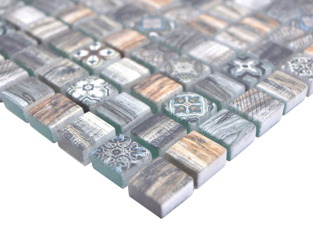 Mosaiikkilaatta Fliesen Quadrat Crystal monivärinen 30 x 30 cm