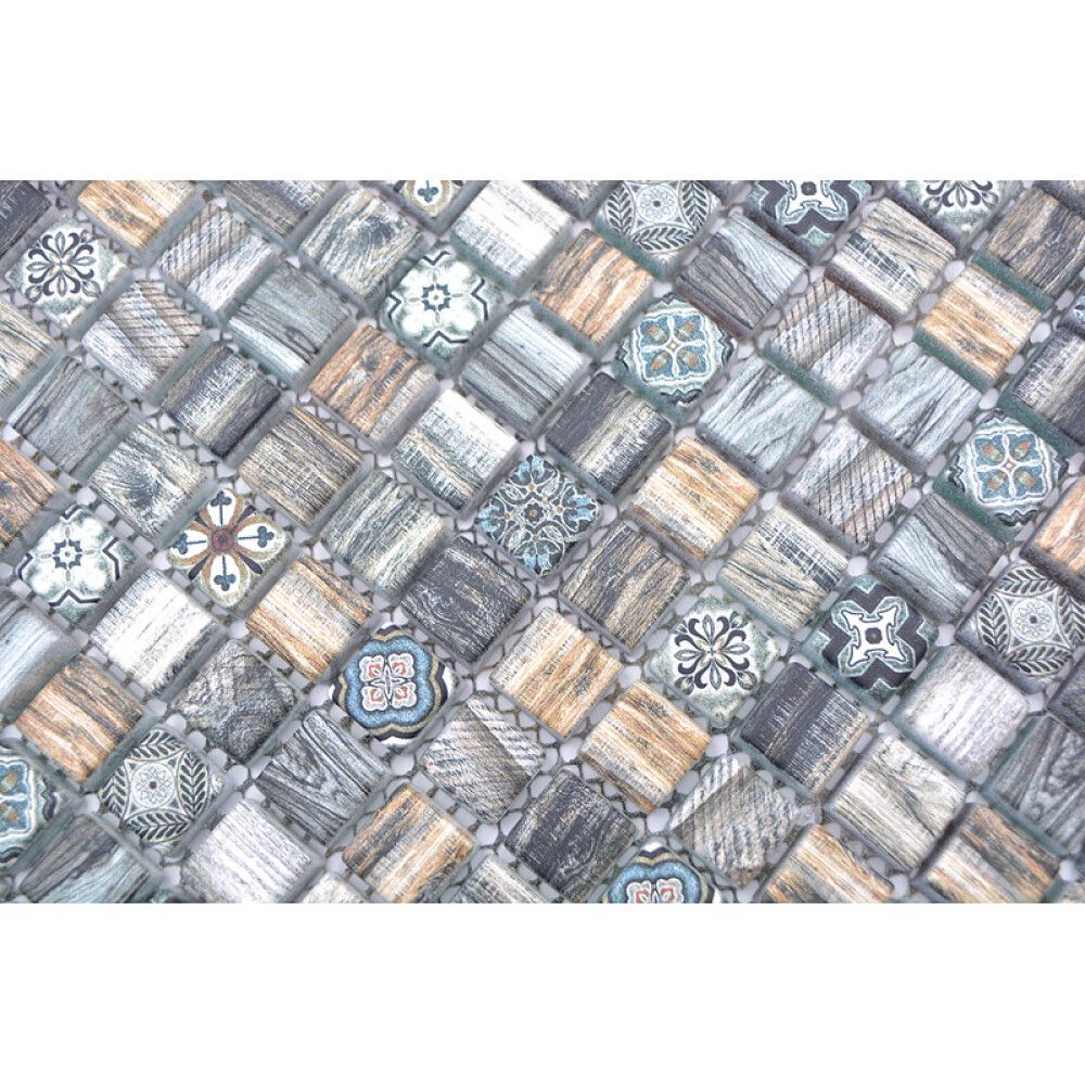 Mosaiikkilaatta Fliesen Quadrat Crystal monivärinen 30 x 30 cm