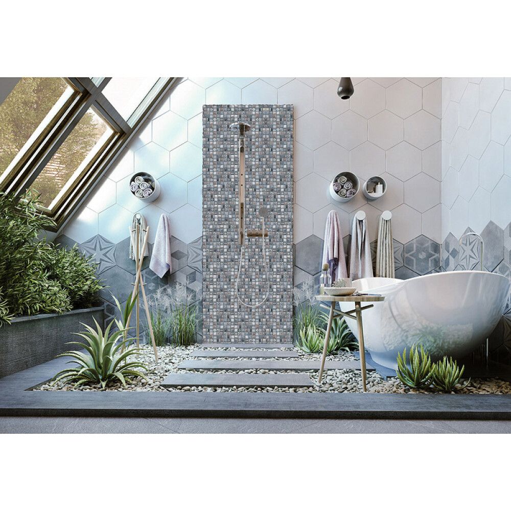 Mosaiikkilaatta Fliesen Quadrat Crystal monivärinen 30 x 30 cm