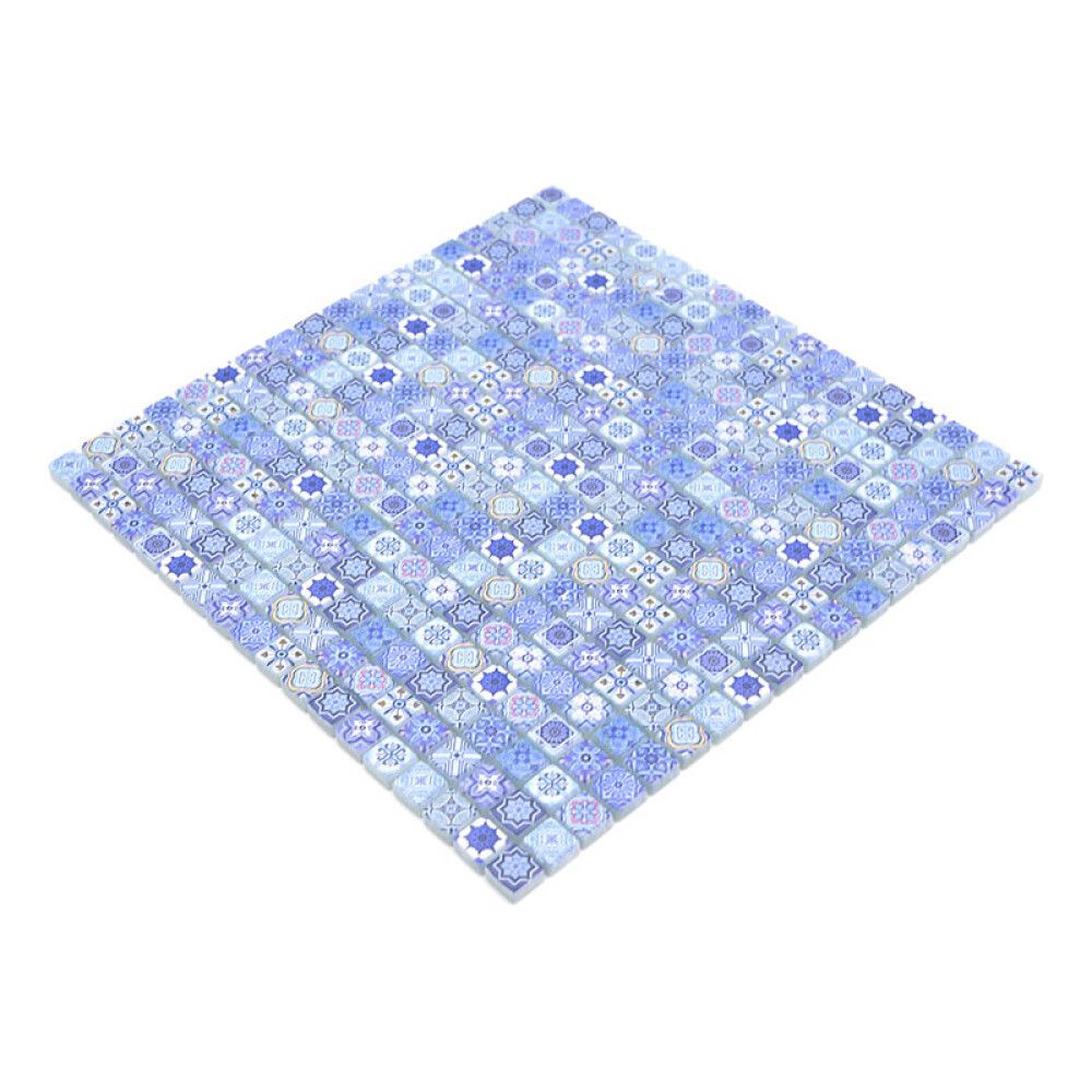 Mosaiikkilaatta Fliesen Quadrat Crystal sinivalkoinen 30 x 30 cm