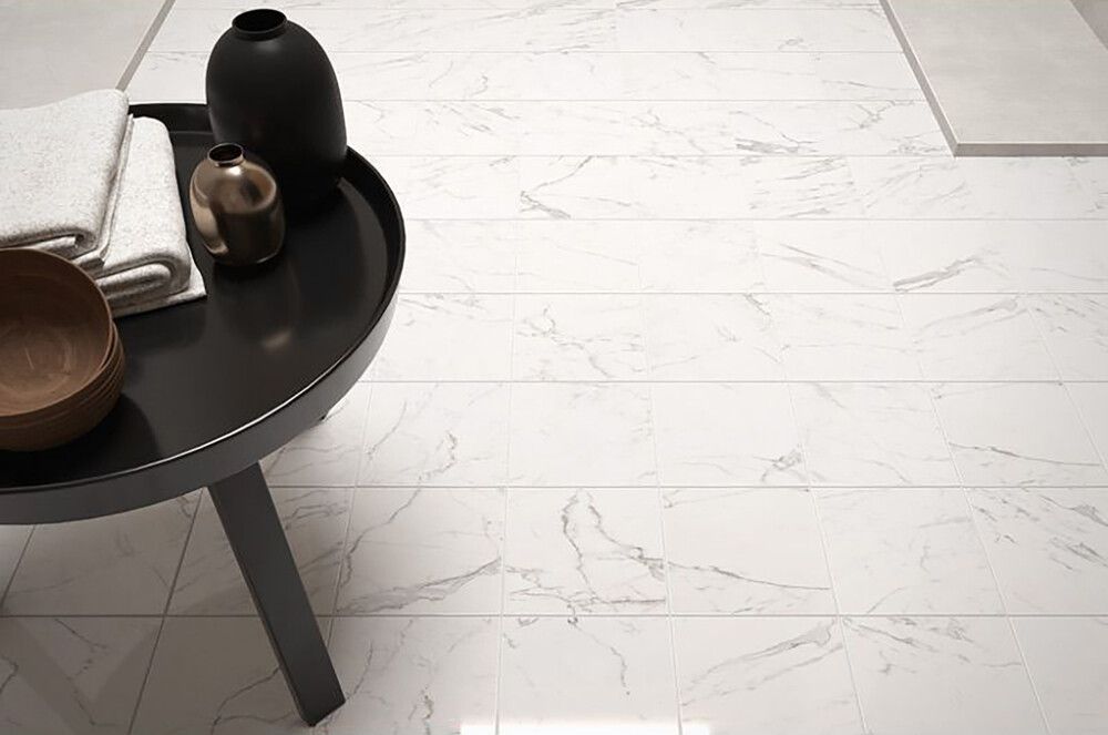 Lattialaatta Palazzo Norden Calcatta mattavalkoinen 15 x 15 cm