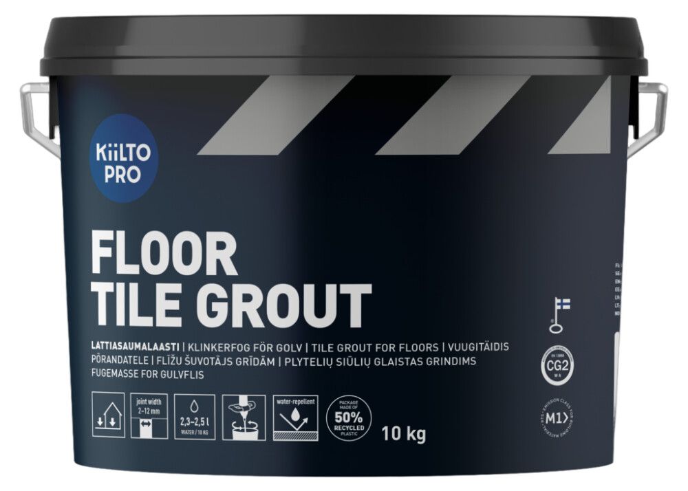 Lattiasaumalaasti Kiilto Pro Floor Tile Grout 250 Graphite Black 10 kg