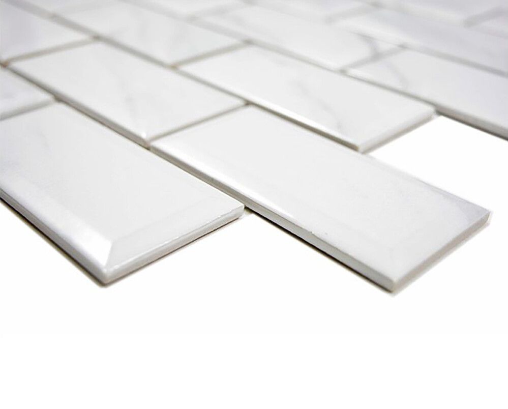 Mosaiikkilaatta Fliesen Metro Uni Calcatta valkoinen 29,5 x 29,1 cm