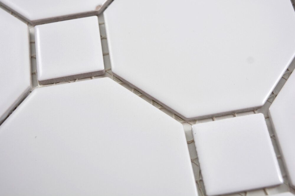Mosaiikki Fliesen Octa valkoinen 9,7 x 9,7 cm