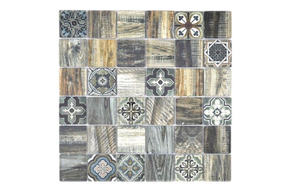 Mosaiikkilaatta Crystal XCM WOOD 500 30 x 30 cm Ruskea