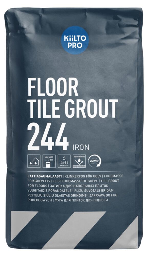 Lattiasaumalaasti Kiilto Pro Floor Tile Grout 244 Iron 20 kg
