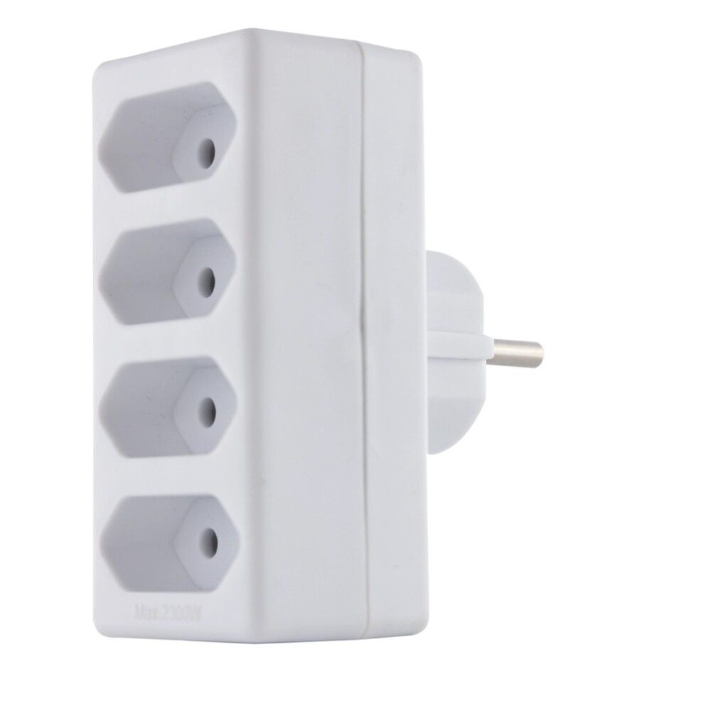 Jakaja Rev 4-Osainen Euro pistoke Valkoinen