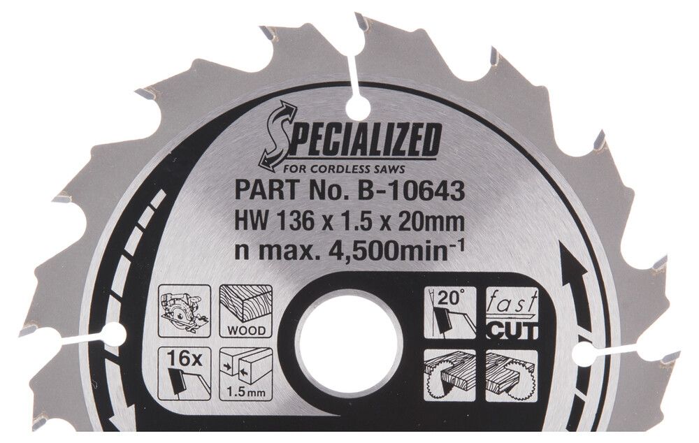 Pyörösahanterä Makita B-10643 HM 136 mm
