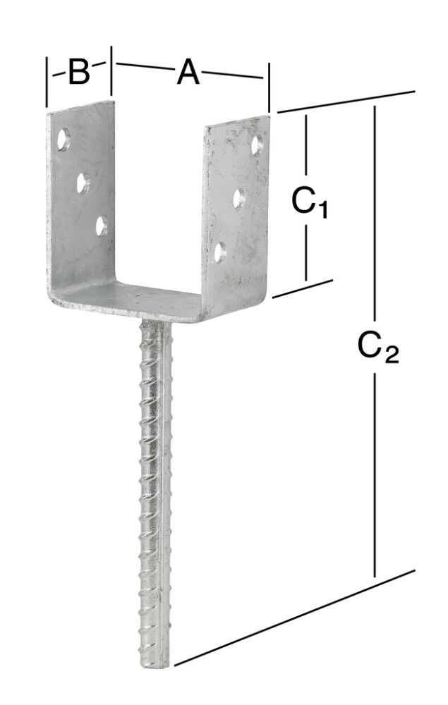 Pilarikenkä 81 x 60 x 100 mm sinkitty