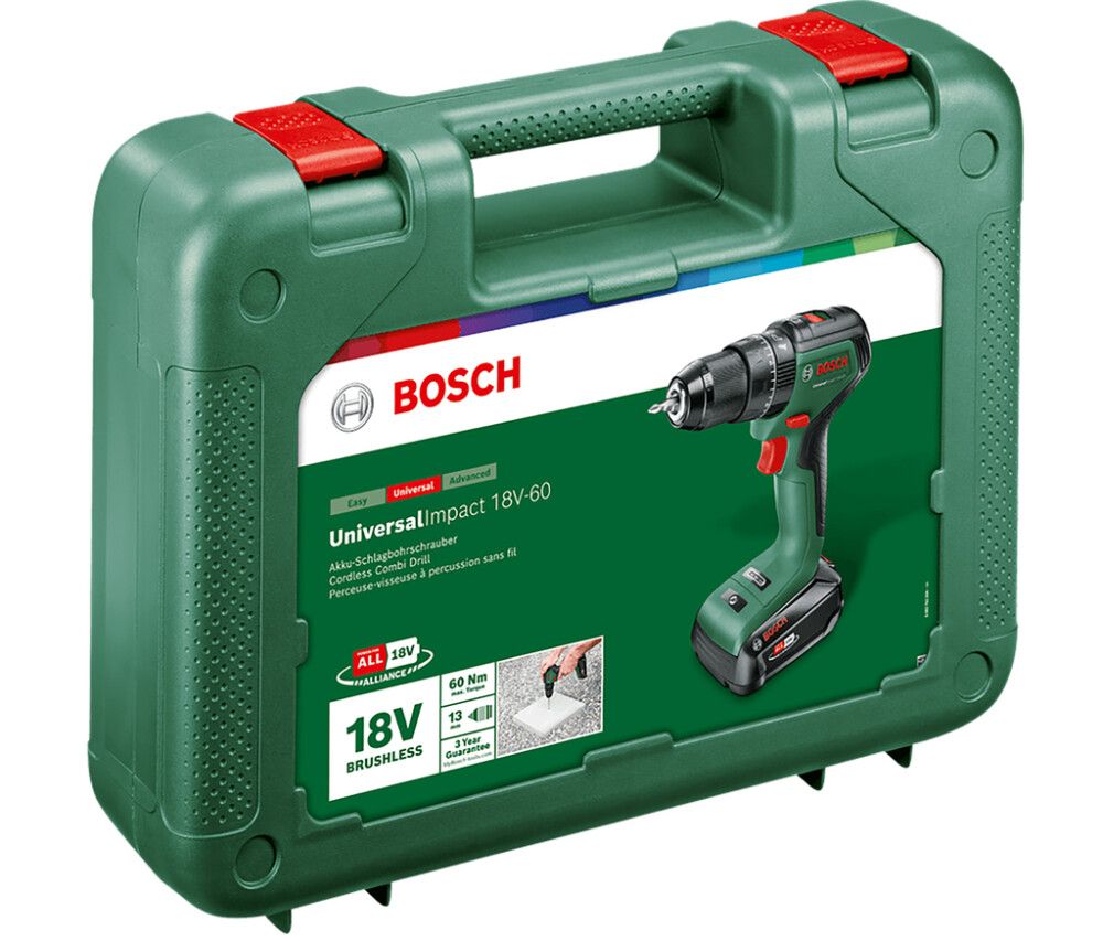 Akkuiskuporakone Bosch UniversalImpact 18V-60 + Akku 2,0 Ah