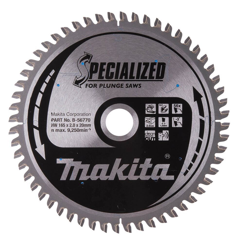 Pyörösahanterä Makita B-56770 Z-56 Ø 165 x 20 x 2 mm