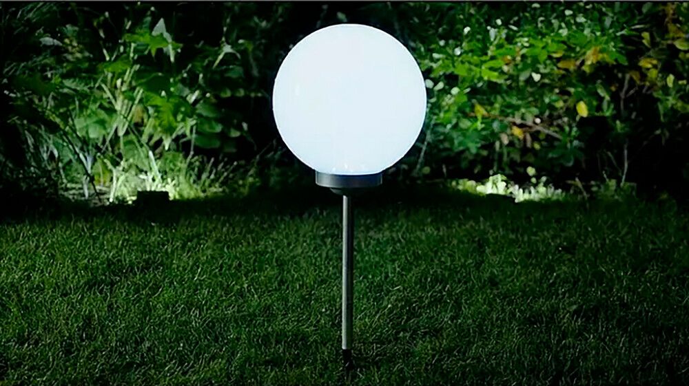 LED-solarpallo BAUHAUS Fara valkoinen Ø 30 cm IP44