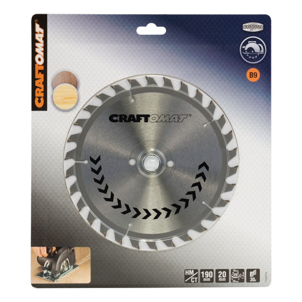 Pyörösahanterä Craftomat 30 H 190 x 16/20 mm