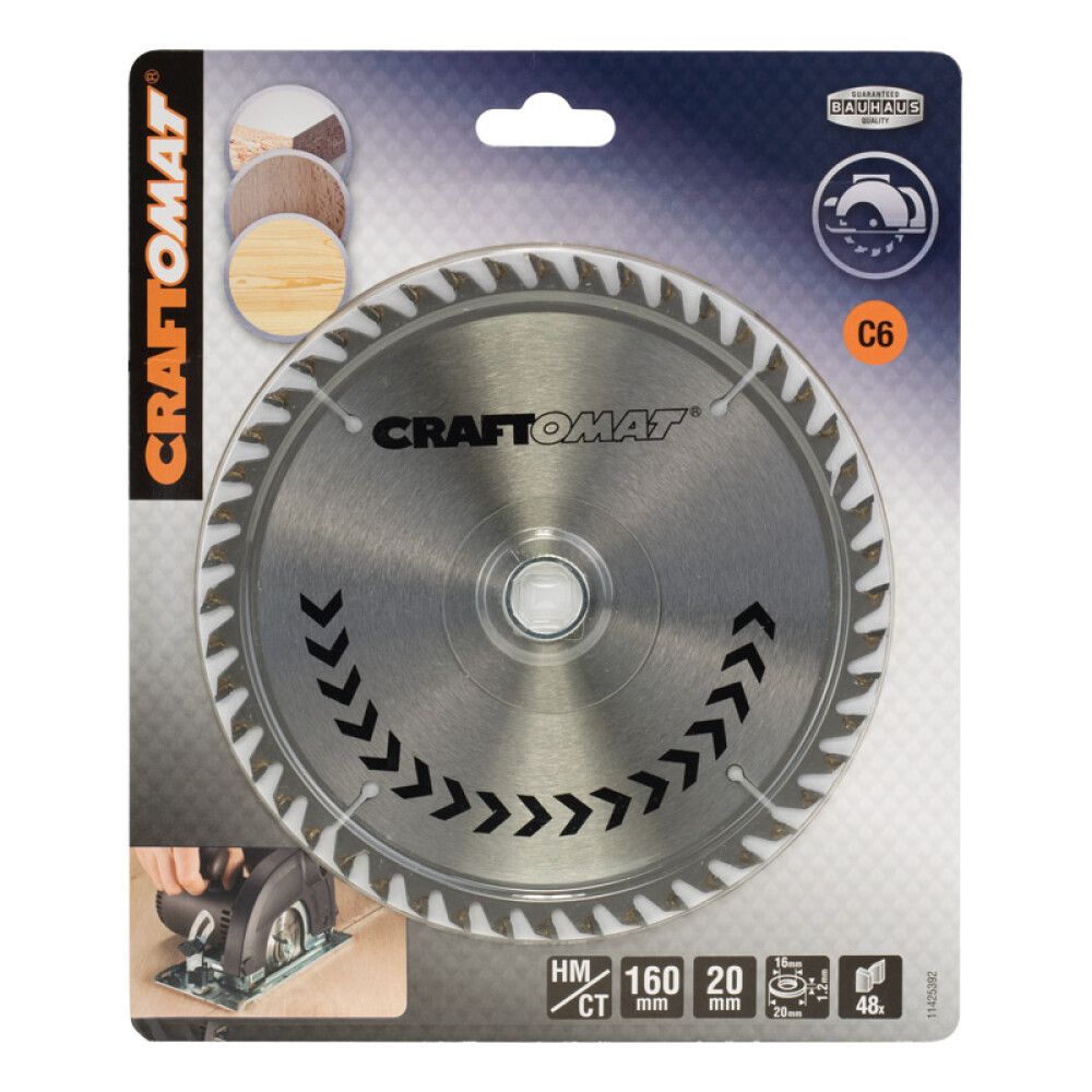 Pyörösahanterä Craftomat Puulle 160 x 20/16 mm