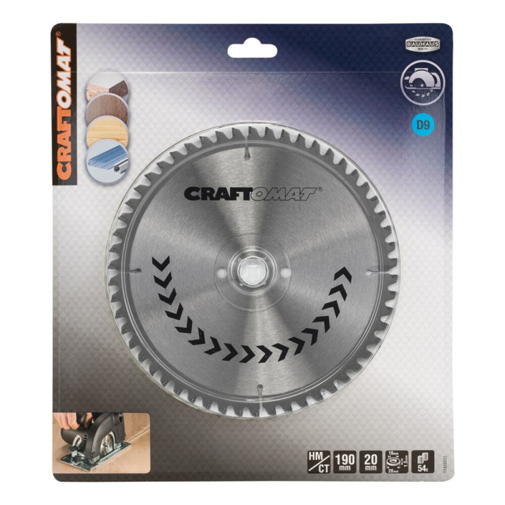 Pyörösahanterä Craftomat 190 x 20/16 mm 54H
