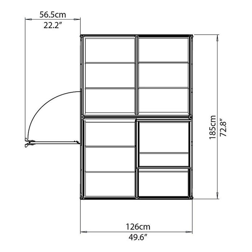 Kasvihuone Palram-Canopia Harmony 2,3 m² hopea