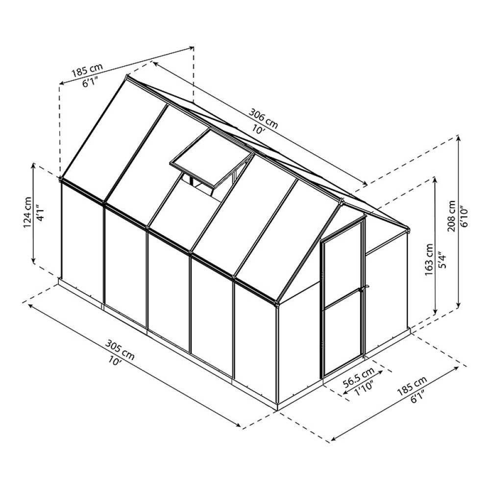 Kasvihuone Palram-Canopia Mythos 5,7 m² harmaa