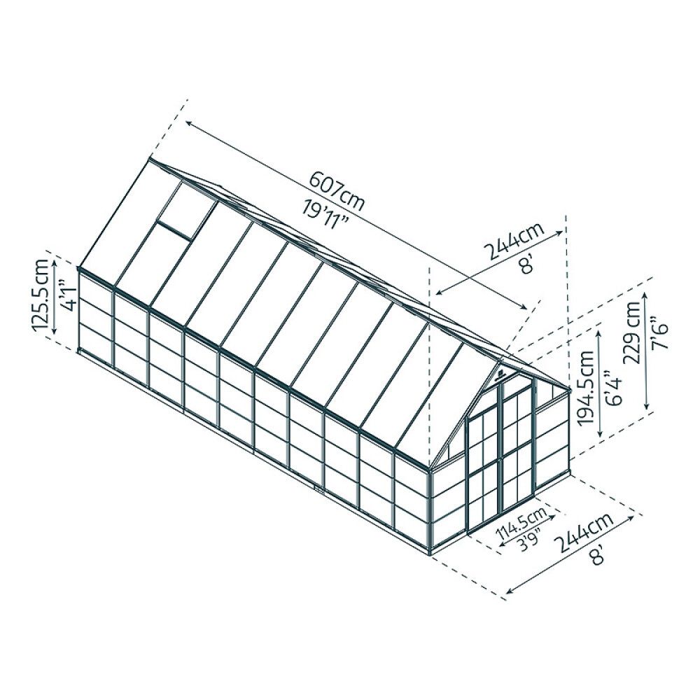 Kasvihuone Palram-Canopia Balance 14,8 m² hopea