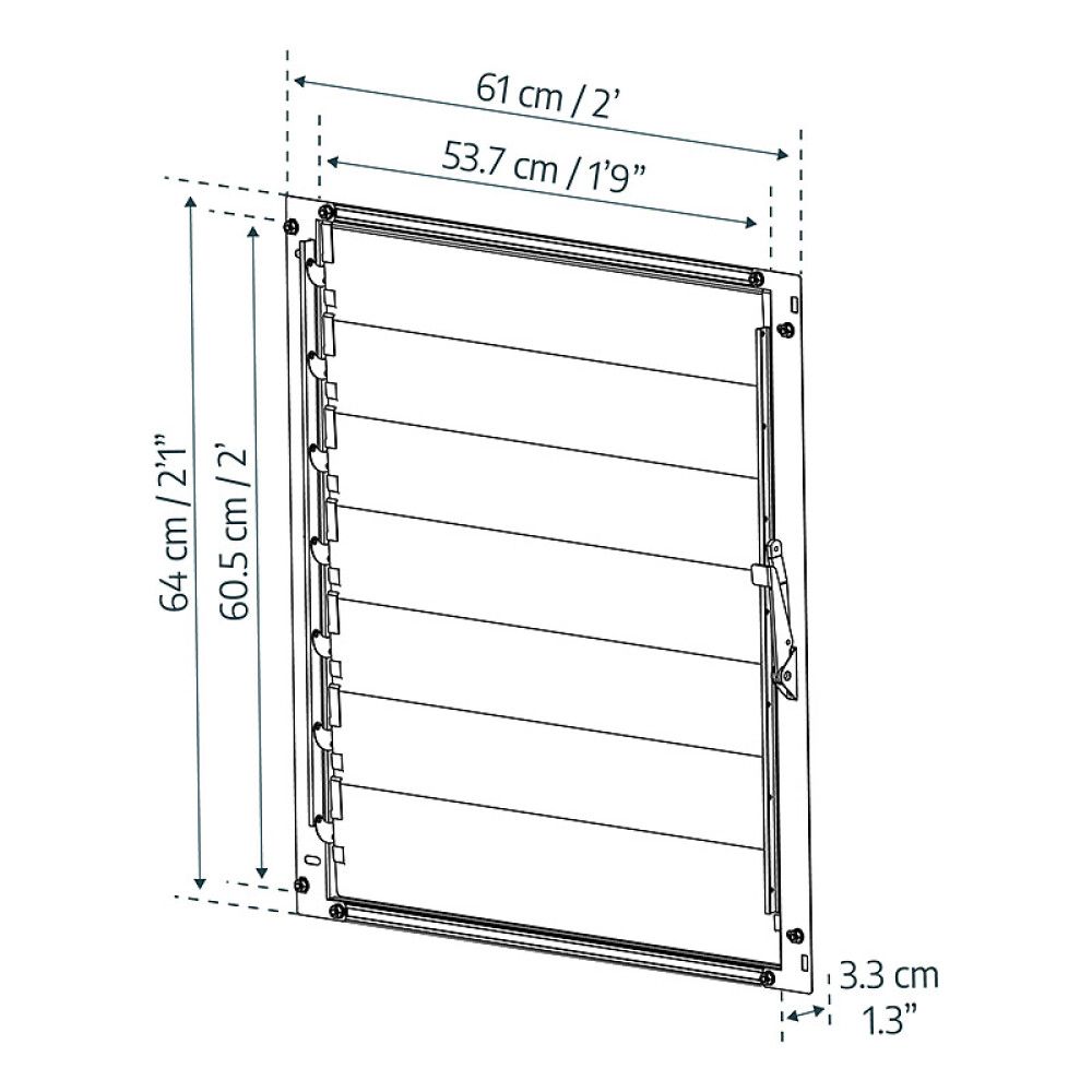Sivutuuletusluukku Palram-Canopia kasvihuoneisiin