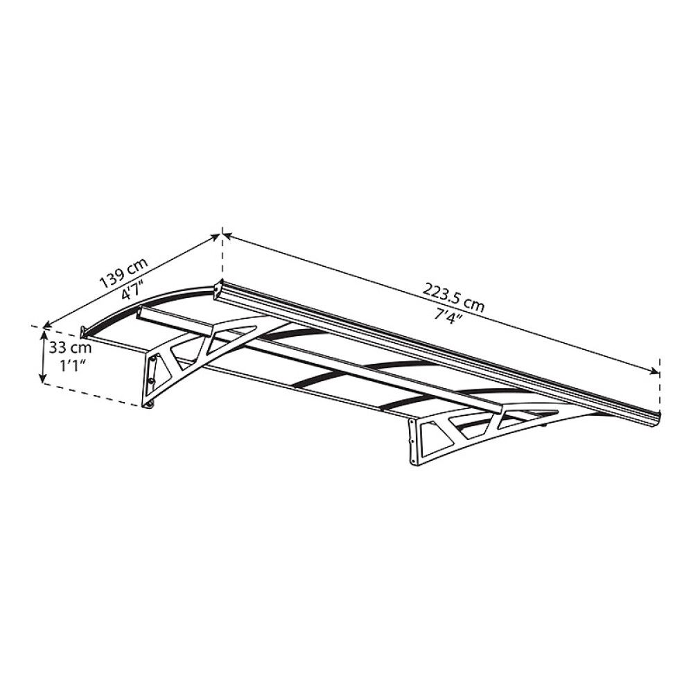 Ovikatos Canopia Amsterdam 1,4 x 2,2 m kirkas/harmaa