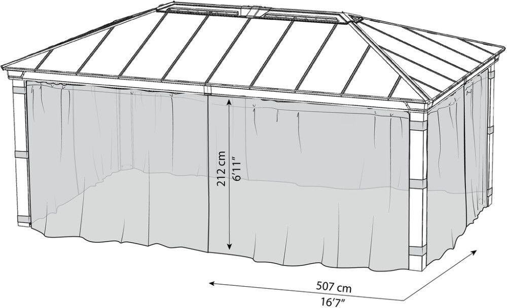 Verkkosetti Palram-Canopia Dallas 3,60 x 6,07 m