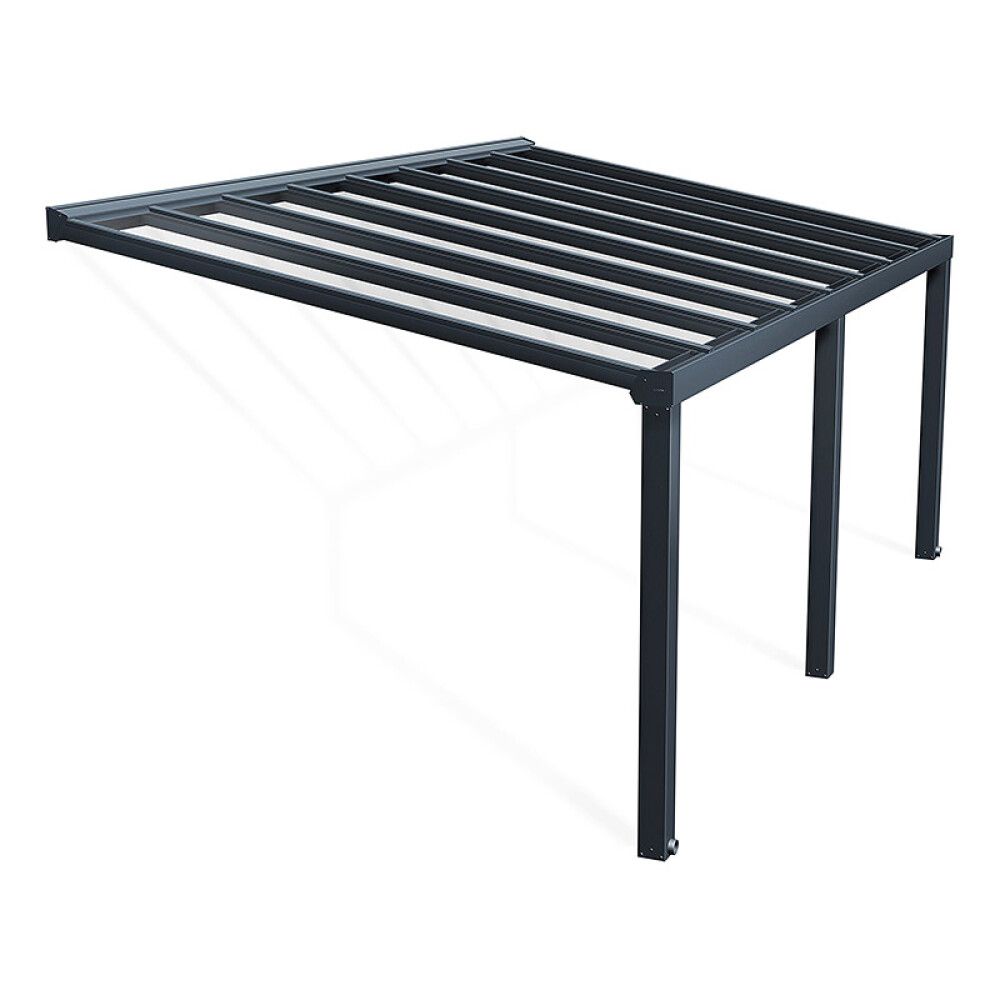 Terassikatos Canopia Stockholm harmaa/kirkas 3,4 x 6 m