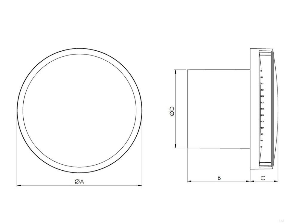 Sähkötuuletin Europlast E-Extra EAT100 Valkoinen Ø100 mm