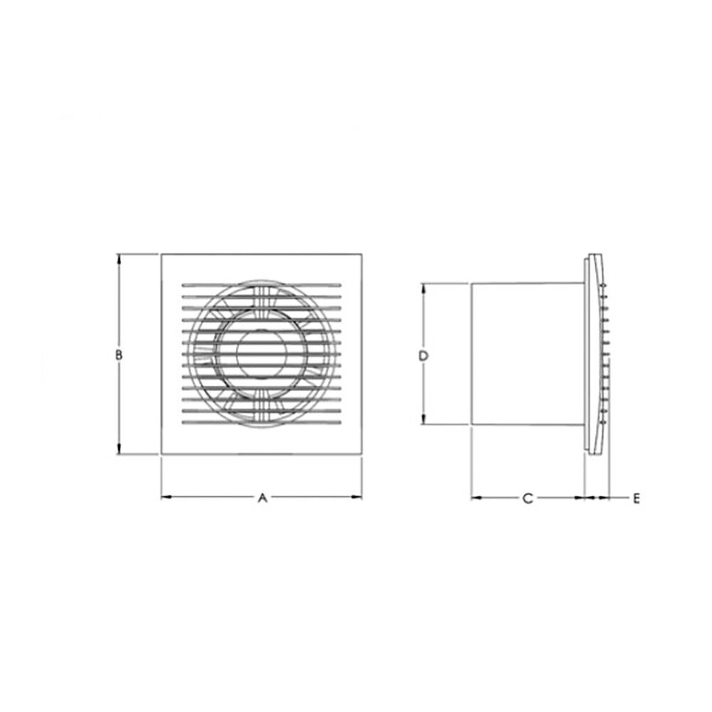 Sähkötuuletin Europlast E-Extra EE100HT Valkoinen Ø100 x 140 x 140 mm