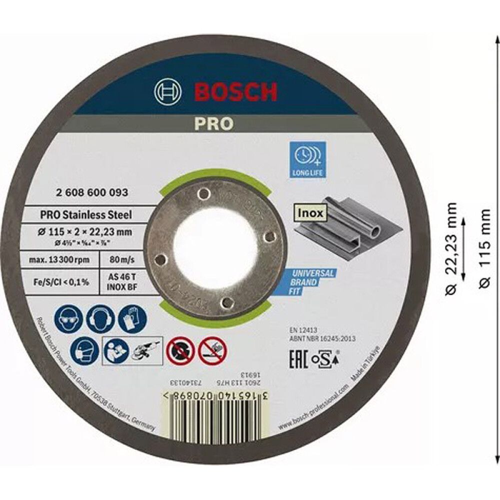 Katkaisulaikka Bosch Stainless Steel 115 x 2 mm