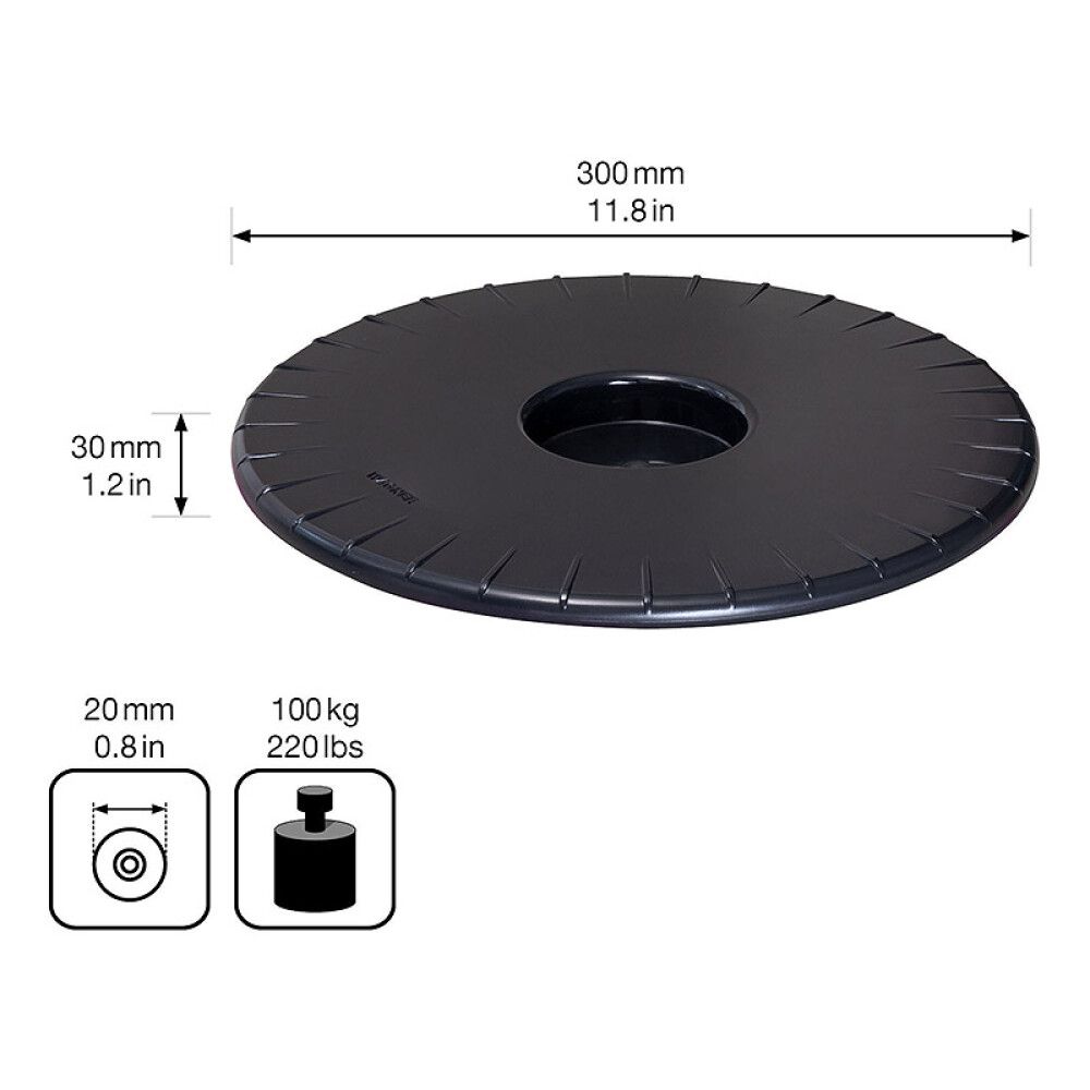 Ruukunalunen 30 cm musta muovi